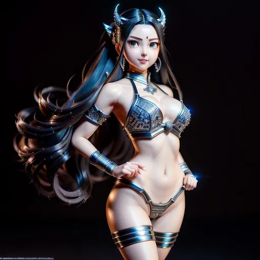 Prompt: full body Art, by Greg rutkowski, hyper detailed perfect face,

Demon slayer Nezuko Kamado, full body, perfect body shape, 
high-resolution cute face, perfect proportions, smiling, intricate hyperdetailed hair, light makeup, sparkling, highly detailed, intricate hyperdetailed shining eyes, 

Elegant, ethereal, graceful,

HDR, UHD, high res, 64k, cinematic lighting, special effects, hd octane render, professional photograph, studio lighting, trending on artstation