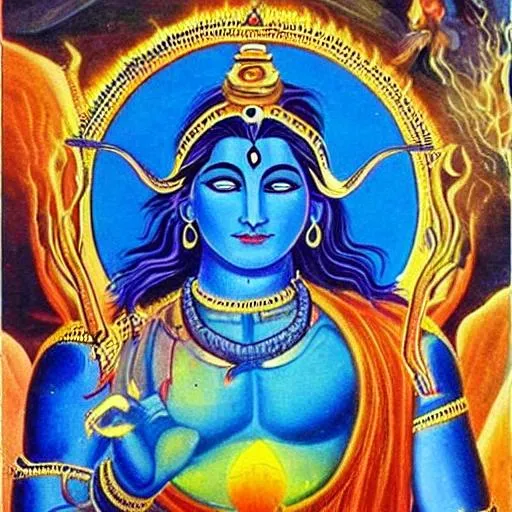 Prompt:  peaceful and the most handsome God know as God of Gods The start of every thing The destroyer have three eyes Drank the most deadliest poison blue in colour  owns the Trident which is the most powerful weapon of the World does Tandava a cosmic dance known as jatadhara The world calls him Shiva The One who is beyond existence 
 