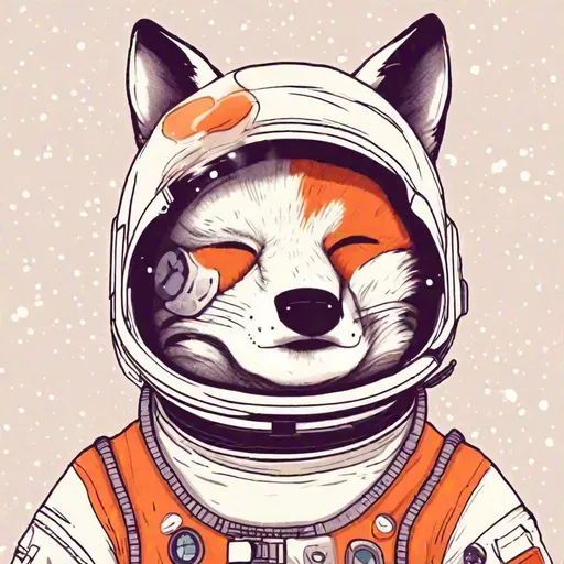 Prompt: astronaut 2d with Fox head