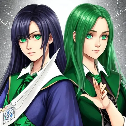 slytherin girl and ravenclaw girl