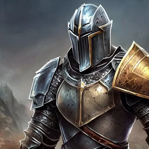 Prompt: goliath beautiful face male knight without helmet