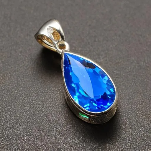 photo of a Blue teardrop shaped gem pendant, high qu... | OpenArt