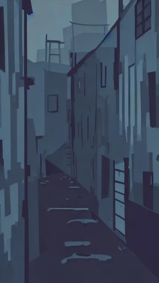 Prompt: urban slum alleyway