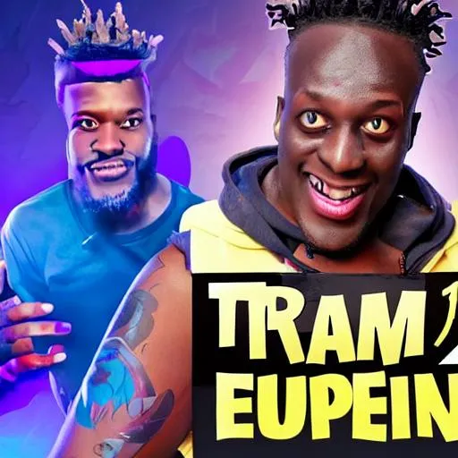 Prompt: trample scott ksi fortnite concert