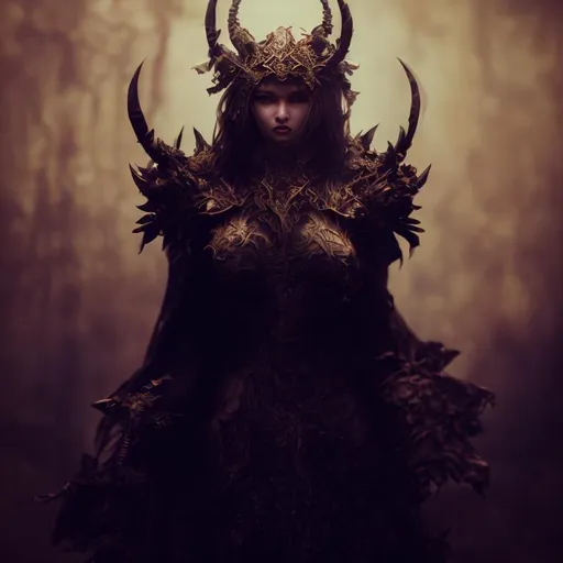 Prompt: character design, beautiful demon female, bone armor, intricate details, cinematic lighting, photo realistic, extremely realistic