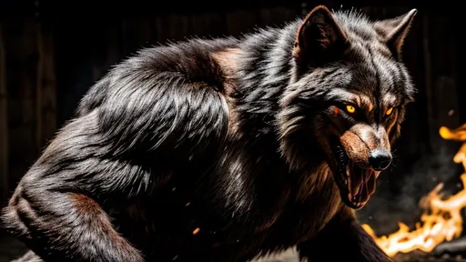 Prompt: strong werewolf dobberman berserk demon angry blood fighting


