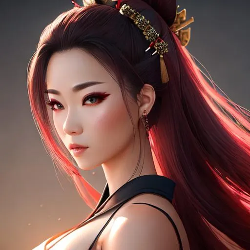 Realistic art of jiafei. Chinese woman in Chinese co