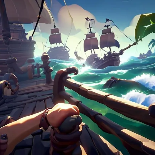 Prompt: Sea of thieves gameplay