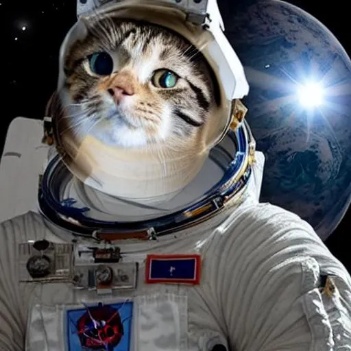 Prompt: an astronaut cat