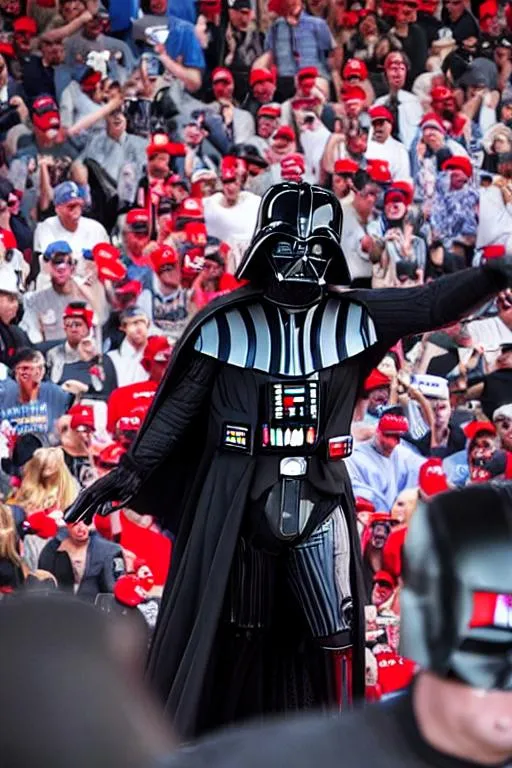 Darth Vader at a Donald trump rally. | OpenArt