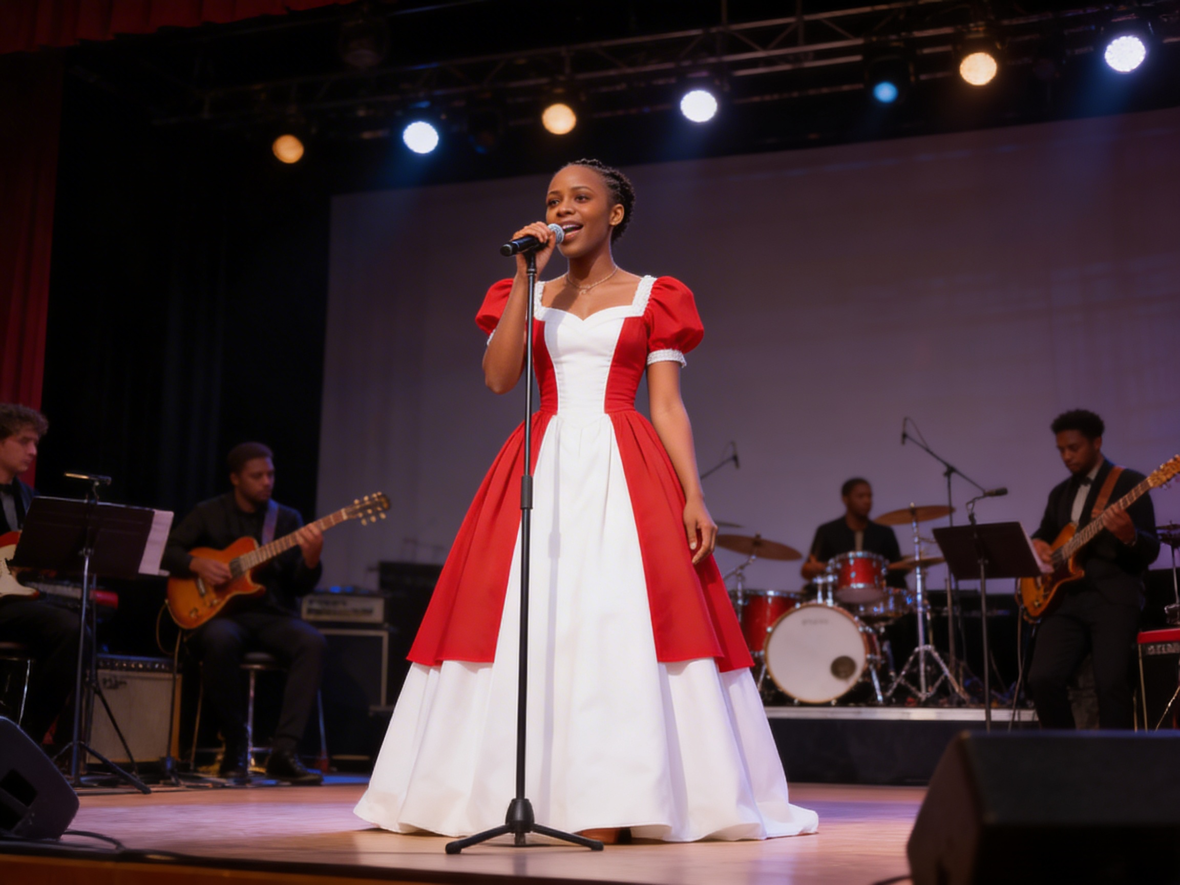 Singing our God is greater.what I want to wear a ful...