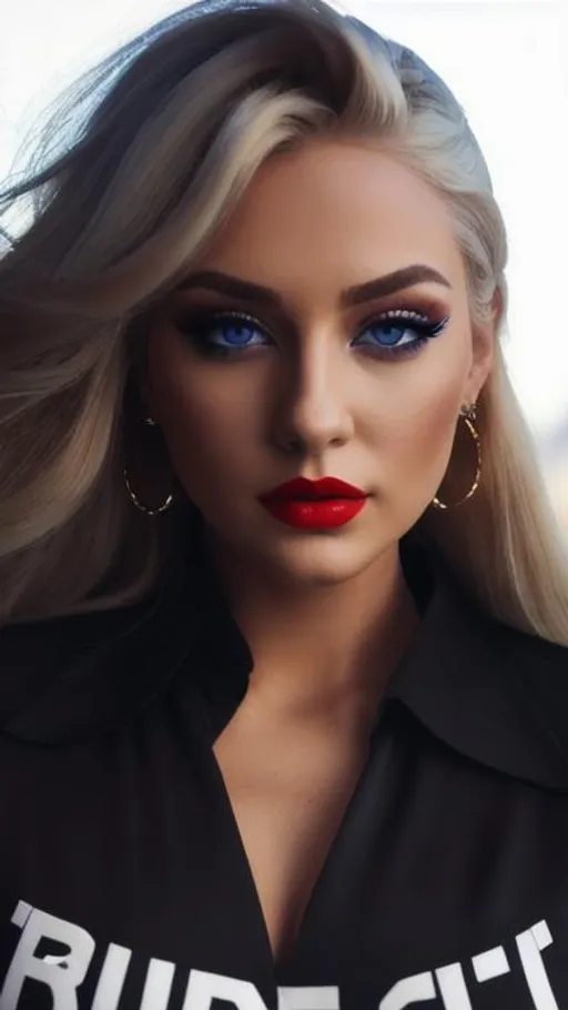 Prompt: blonde hair, blue eye, red lips. high quality, high detail, detailed face, yellow hair