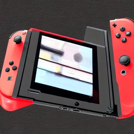 Prompt: nintendo switch XL foldable laptop, concept, product design