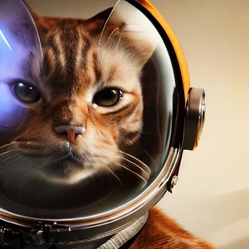 Prompt: A cat wearing an astronaut helmet 
