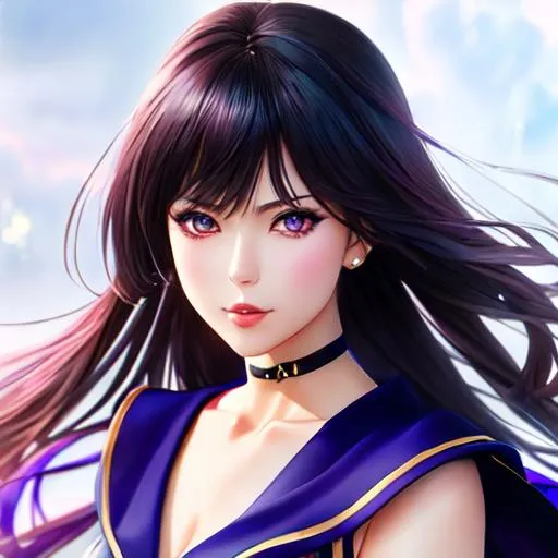 Prompt: #3238 woman as Sailor Saturn, anime Character Design, Unreal Engine, Beautiful, Tumblr Aesthetic,  Hd Photography, Hyperrealism, Beautiful Watercolor Painting, Realistic, Detailed, Painting By Olga Shvartsur, Svetlana Novikova, Fine Art