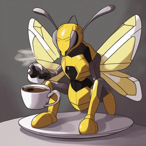 Prompt: Beedrill morning coffee