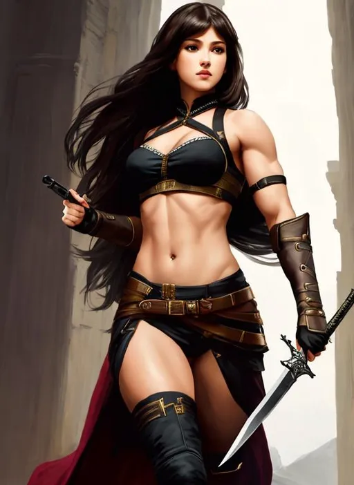 Prompt: Female assassin with a knife, (1girl:1.2), Rembrandt, (((Masterpiece))), ((((Whole Full Body in the Frame)))), ((((Perfect Anatomy with 8 Life Size))), ((photo quality)), 16k Resolution, Highly Realistic, Extremely Sweet and Cute and Beautiful Face, (((Beautiful high photorealistic style Woman running))), ((muscular)), ((fit)), ((Full covered white tunic)), cinematic light, (((fantastical moonlight in the sky full of stars ancient Greek city and ruins background))), ((depth of field)), ((clean detailed faces)), fractal isometrics details bioluminescence, intricate clothing, analogous colors, Luminous Studio graphics engine, trending on artstation Isometric Centered hyperrealist cover photo awesome full color, gritty, glowing shadows, high quality, high detail, high definition,  slim waist, nice hips, medieval clothing, night time, mask, fully clothed, light armor
