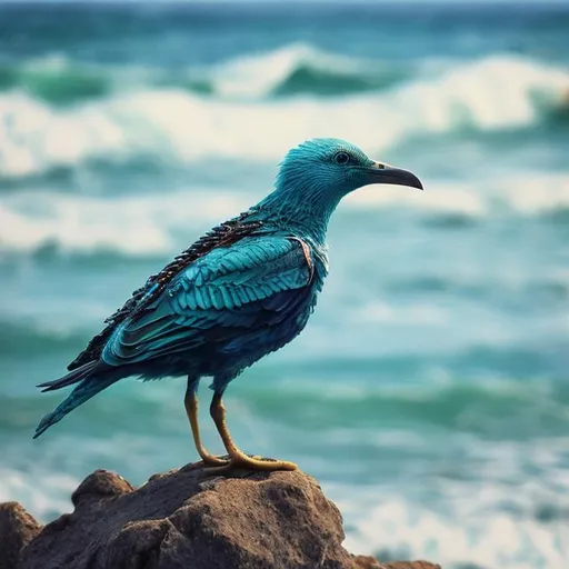 Prompt: rock ocean bird

