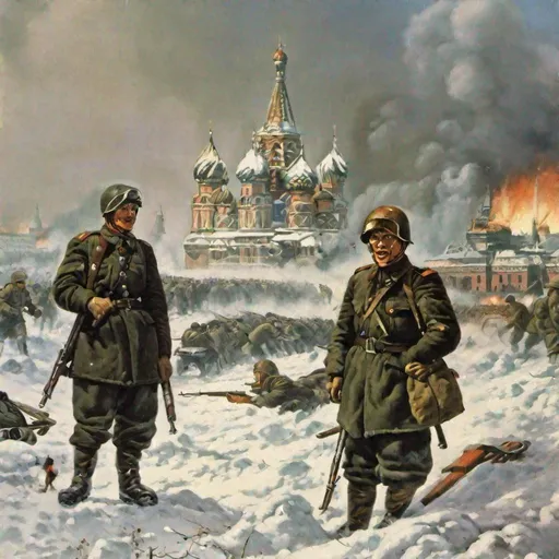 Prompt: The battle of Moscow the Soviet civil war