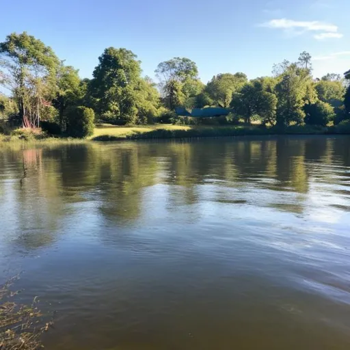 Prompt: standing in a water view