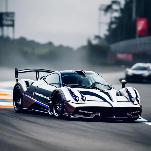 Prompt: Pagani Huarya drifting
