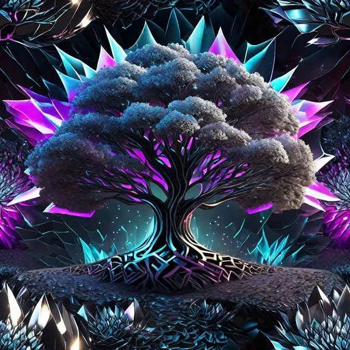 Prompt: "exploding fractals of broken glass, stunning silver-and-black glitterbomb, zen meditation background, 4k resolution"
"miraculous ancient tree, volumetric lighting maximalist photoillustration 8k resolution concept art intricately detailed: complex: elegant: fantastical, gradient smoke clouds neon powder, glow in the dark, synthwave, tilt shift"
"illuminated tree of life, thick ink outlines, calligraphy, intricate hyperdetailed fluid gouache illustration, by Wassily Kandinsky, by Alphonse Mucha, by Gustav Klimt: professional photography, natural lighting, volumetric lighting maximalist photoillustration, 8k resolution concept art intricately detailed, complex, elegant, fantastical"
"amazing depth"
"award-winning fantasy tree art by Albert Bierstadt, Caspar David Friedrich, John Constable, Chonki Theize, Thomas Cole"