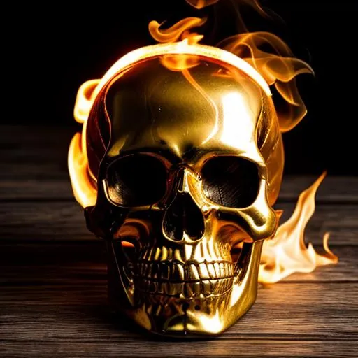 Prompt: flaming human skull
 



