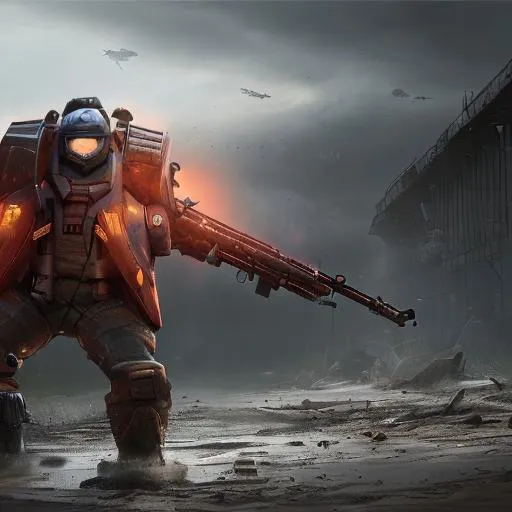 Prompt: hazard juggernaut, call of duty style, frontline background, hyper realistic, full body