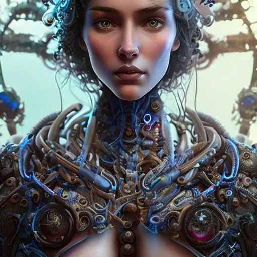 Prompt: Lofi biopunk portrait beautiful woman with short brown curly hair, roman face, unicorn, rainbow, floral, Pixar style, Cinematic, Studio lightning, beautiul, cute, pretty eyes, hyper resolution, hyper detailed, smooth, details, 8K, dramtic, focus, full shot, fantasy, Tristan Eaton, Stanley Artgerm, Tom Bagshaw