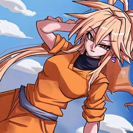 Prompt: Female goku, High quality, ultra detailed ((no mistakes))((Gender swap))