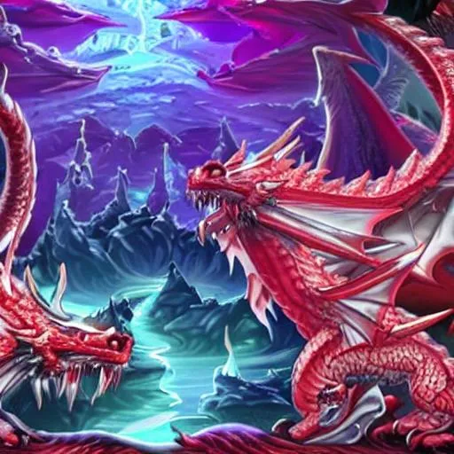 Prompt: A hell of crystal and dragon