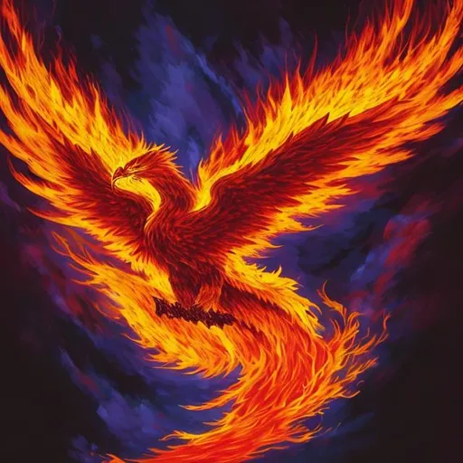 Prompt: A fire parting way for an angry phoenix
