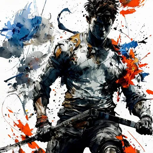 Prompt: Full photo shot of a Christiano Rondalo scoring a goal, yoji shinkawa style, jean-baptiste monge, general plan, central composition, entirely on a sheet, ink painting, expressive painting, watercolor, bold brushstrokes, concept art, cinematic lighting, orange, (blue:1.3), gray and white, stylize, intricate detail, 8k, transparent background, (white background:1.4), 3d vector



