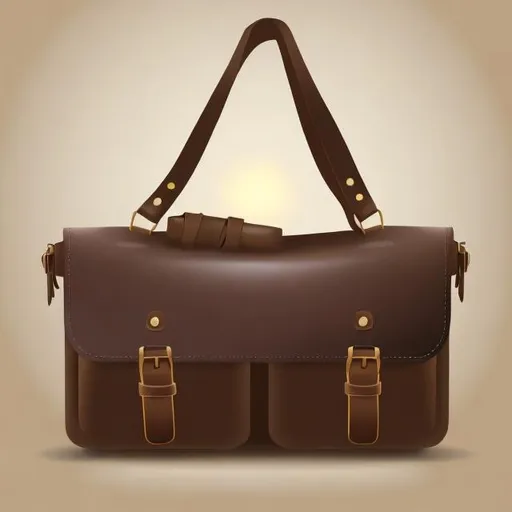 Prompt: leather bag vector
