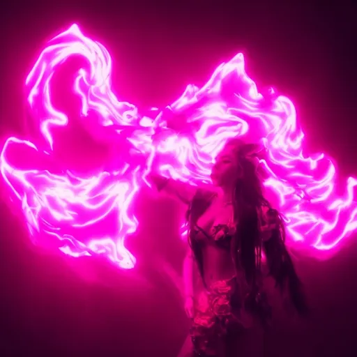 Prompt: beautiful female demon, hell, demonic, vaporwave, retro, neon, aesthetic, liminal, high quality, high definition, beautiful, dramatic lighting