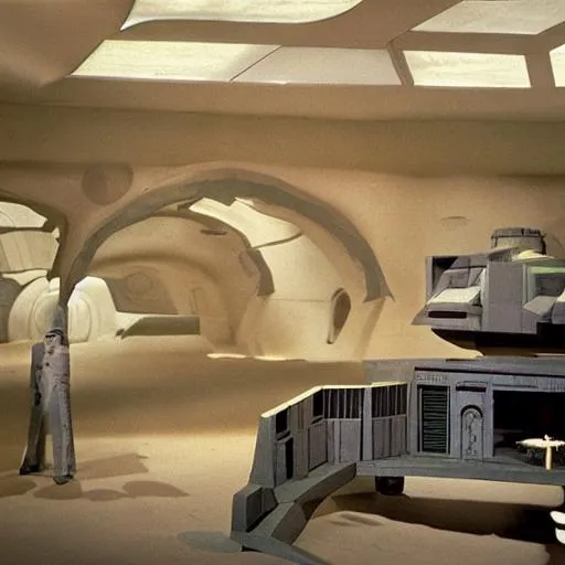 Prompt: Set design based on Star War New Hope