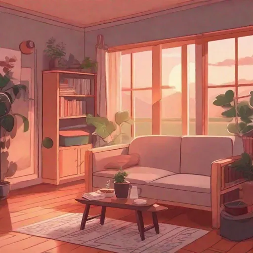 Prompt: background picture in calm and cozy lofi style for youtube channel study with me
