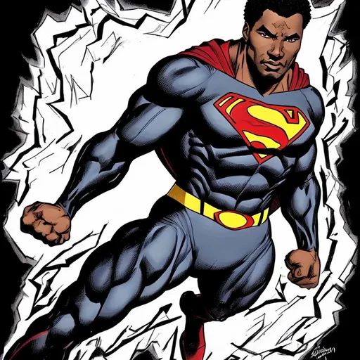 Prompt: draw black superman