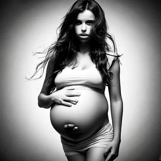 Prompt: pregnant badass girl