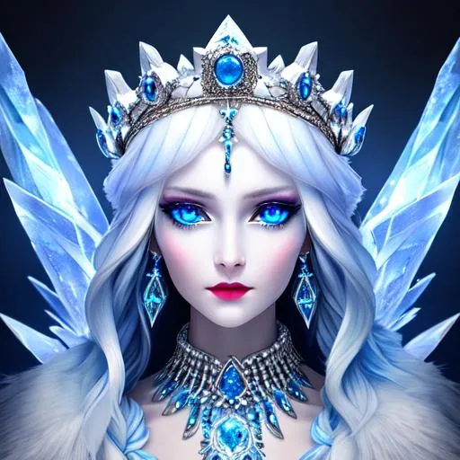 Tall, 4K, HDR, detailed eyes, human hands, ice queen | OpenArt