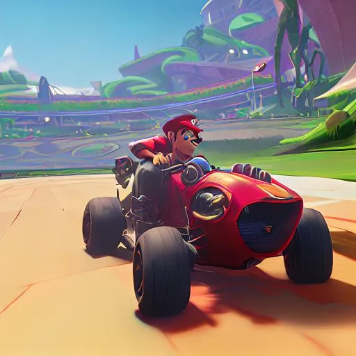 Prompt: mario kart 