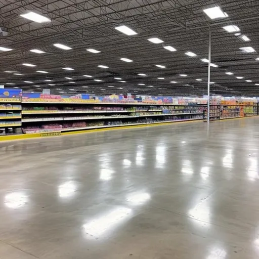 Prompt: Walmart with empty shelves