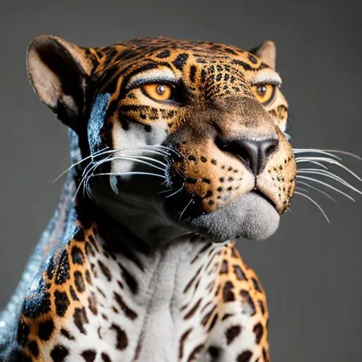 Prompt: jaguar and basilisk hybrid, full body, snake skin, jaguar body