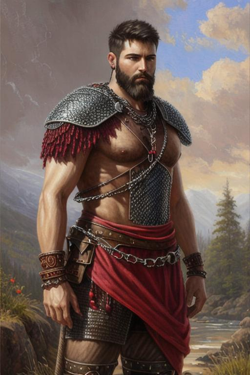 oil painting, male warrior fantasy character, rugged... | OpenArt