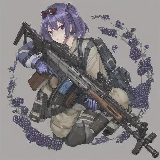 Prompt: blueberry assault rifle