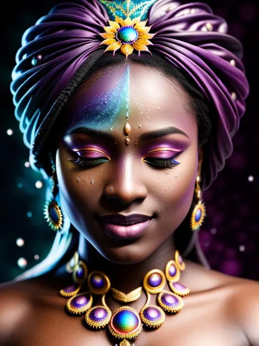 Breathtakingly detailed digital art: a dark-skinned... | OpenArt