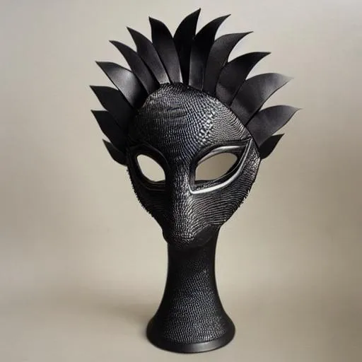 Prompt: Black designs for mask
