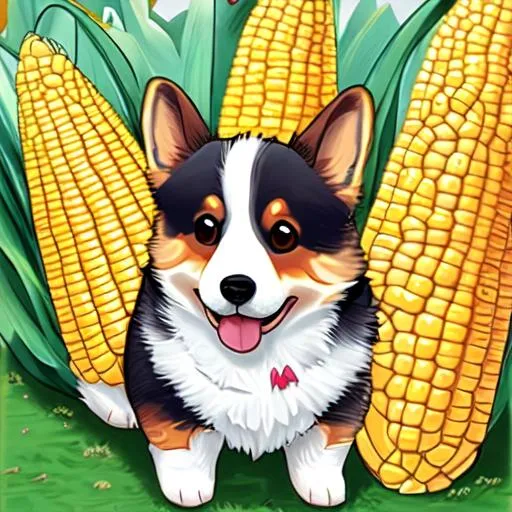 Prompt: Corgi as corn