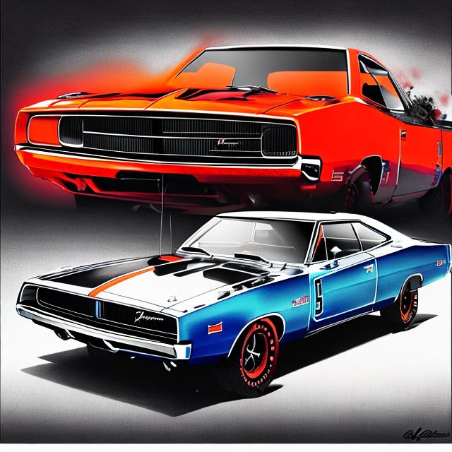 general lee. dodge charger 1969. manga