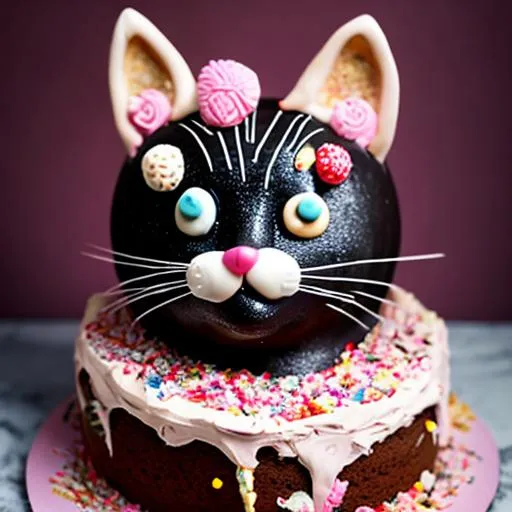 Cat made from cake